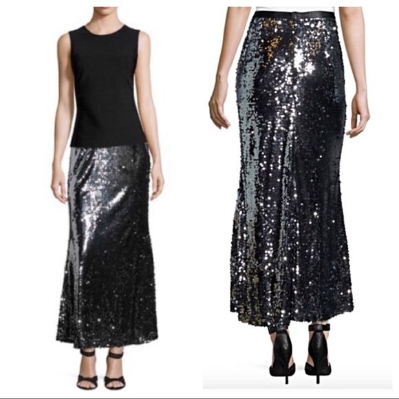 CARMEN MARC VALVO MAXI FULL SEQUINED  SKIRT MAXI - Picture 1 of 2